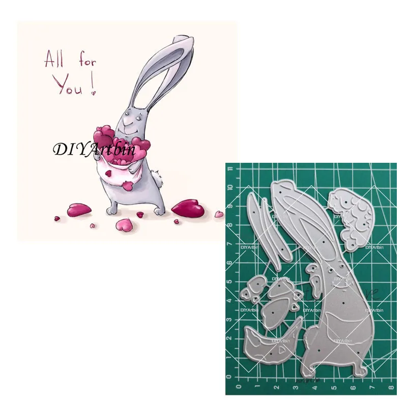 

Rabbit Love Metal Cutting Dies Scrapbooking Photo Album Embossing Paper Card Making Decor Die Nouveau Arrivage 2020 New