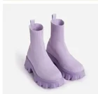 Женские ботинки 2021 года, ботильоны без шнуровки в западном стиле, женские осенние вязаные ботинки на платформе, ботинки-носки для женщин, модные женские ботинки