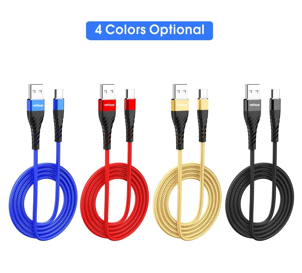 Vothoon 3A Быстрая зарядка type C USB кабель для samsung S10 Xiaomi Redmi Note 7 type C кабель для зарядки мобильного телефона USB C кабель