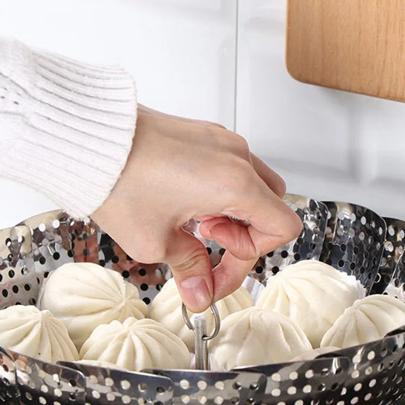 

Steaming Tray Multi-Function Changeable Fruit Tray Retractable Folding Steamer Tray Steaming Rack Stainless Steel Norbi