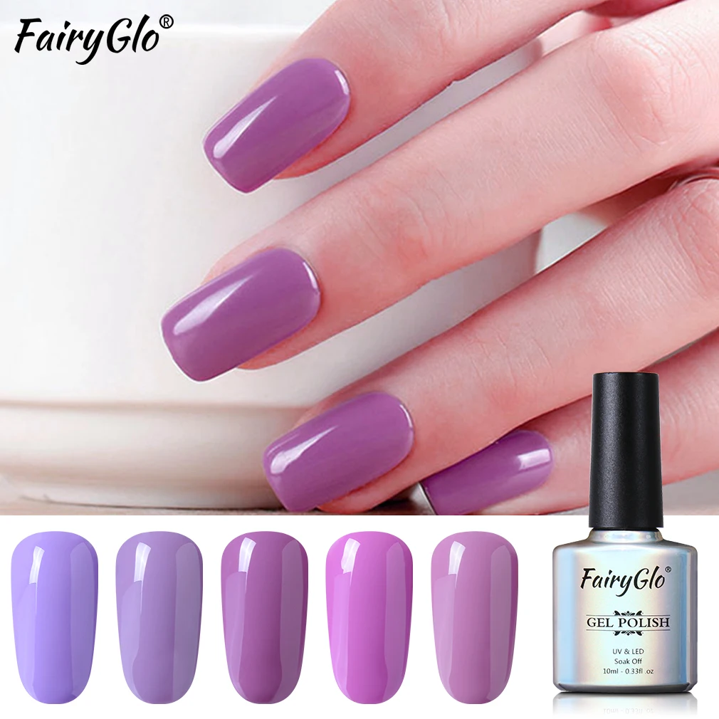 FairyGlo 10 мл фиолетовая серия УФ Гель лак замачиваемый для ногтей Полупостоянный