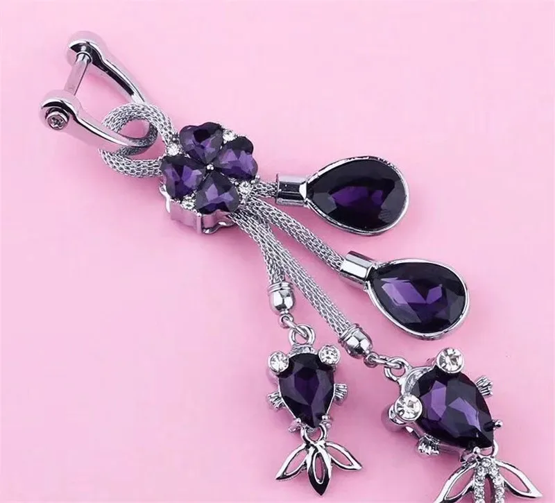 【Elegant】1PC креативное ожерелье с каплевидными кристаллами Автомобильный брелок