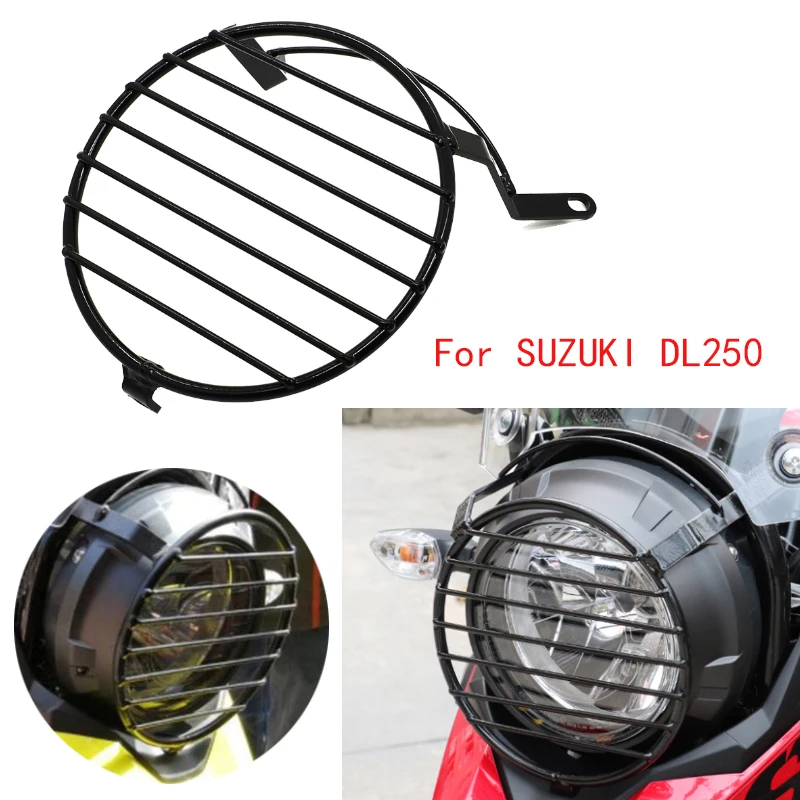 

Motorcycle Headlight Mesh Grill Cover Head Light Protection For SUZUKI DL250 HeadLamp Guard Large Lampshade Mask Auto Protector