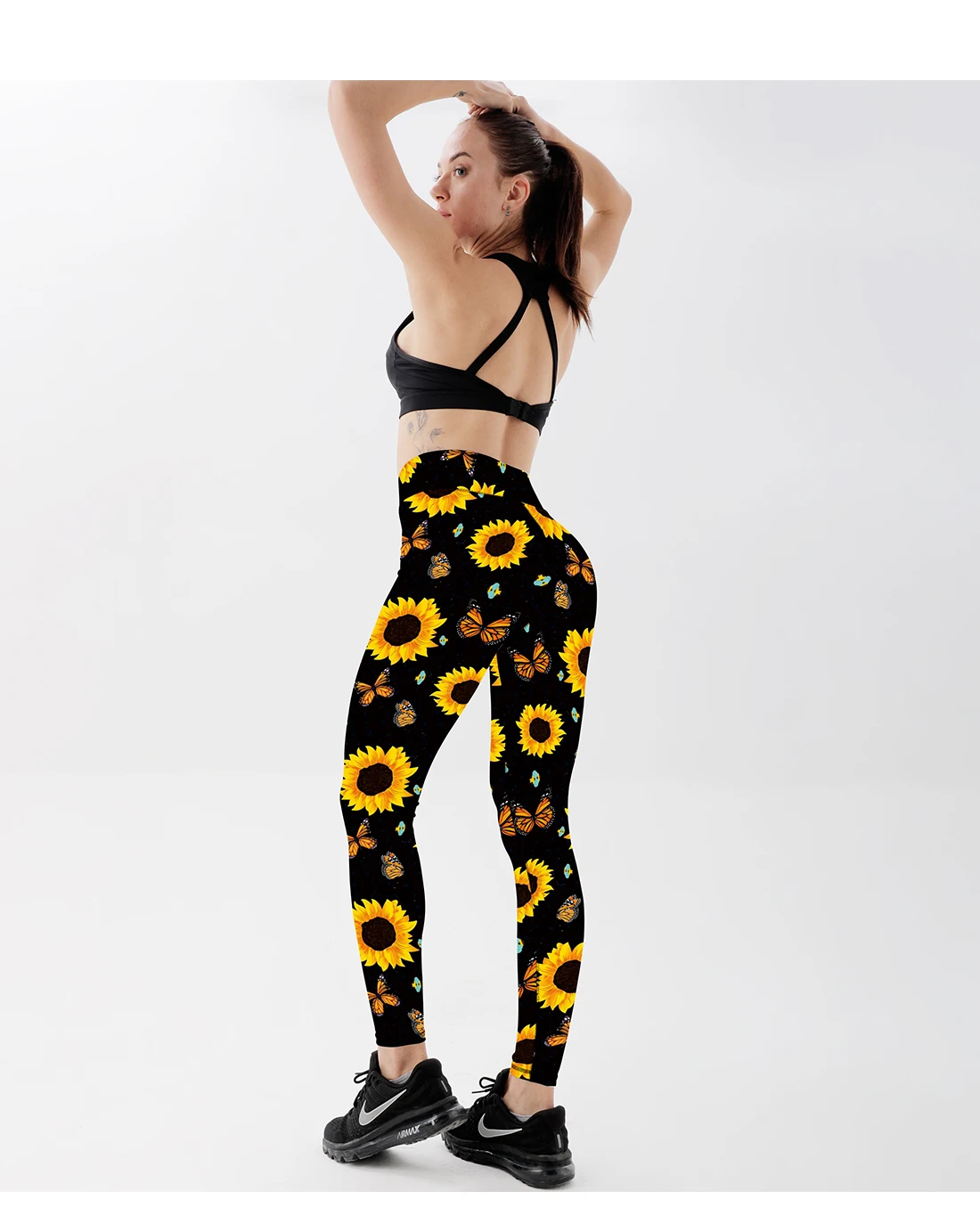 peach lift leggings Sunflower Butter Print High Waist Sports Leggings Push Up Sport Women Fitness Gym Clothing High Elastic Breathable Push Up Pants lularoe leggings