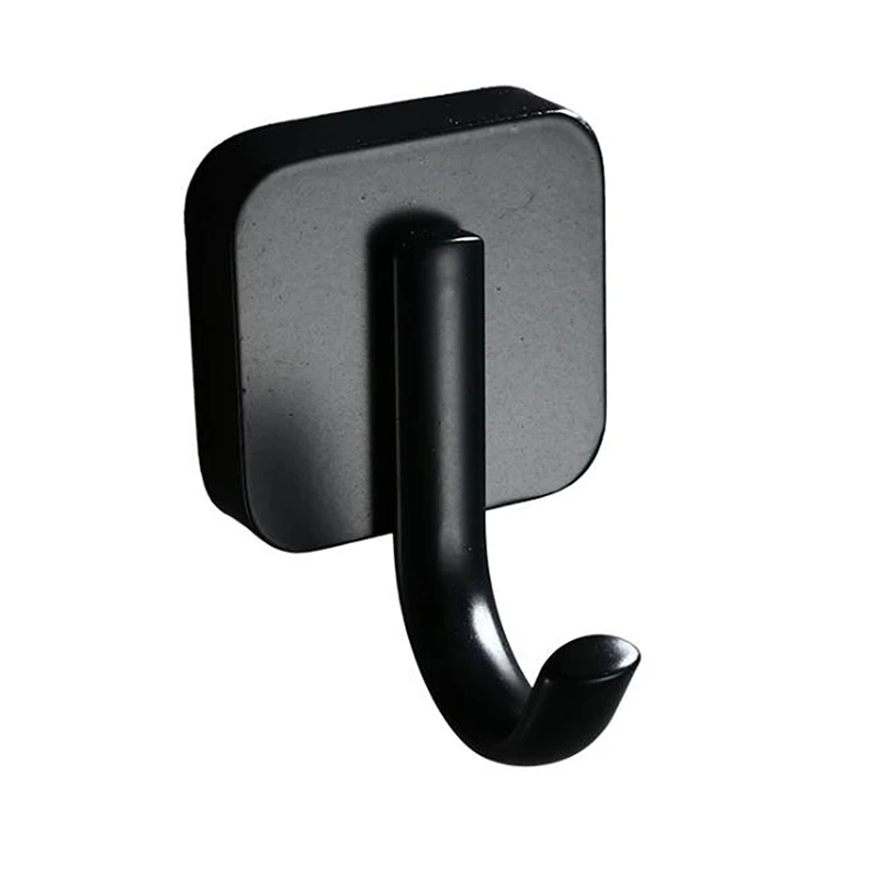 

Modern Pure Black Design Wall Installation Stainless Steel Wall Hook Bedroom Clothes Robe Hook Multi-function Kitchen Hooks