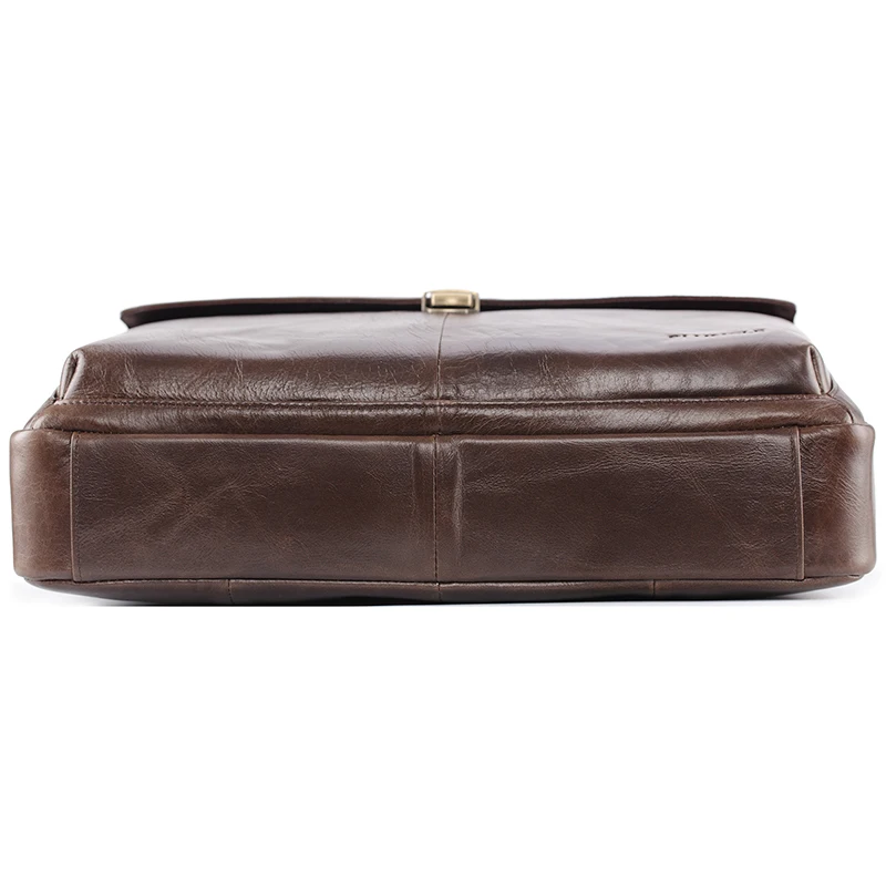 

PI UNCLE Men's Retro Leather Briefcase Shoulder Bag Casual Tote Backpack 14-Inch Computer Bag with Lock