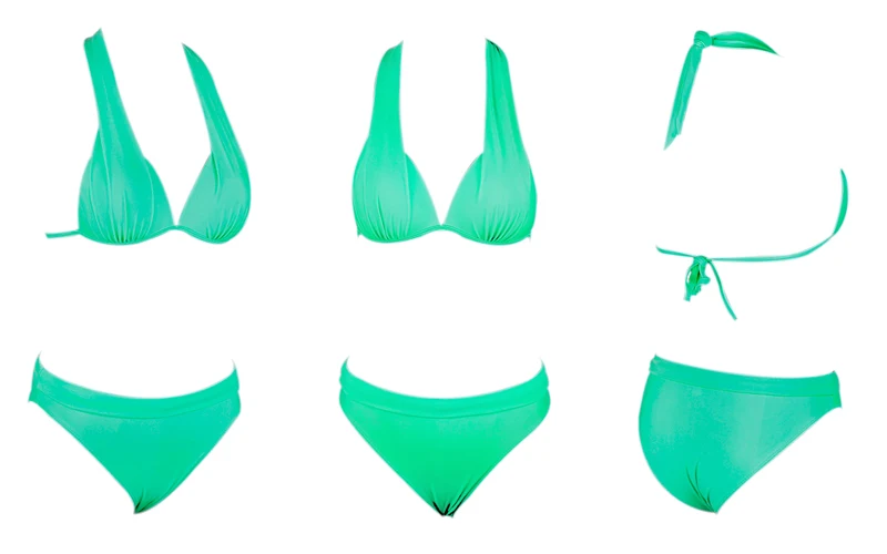 

Bikini 2021 New Two Piece Swimsuit Women High Waist Black Pink Bikinis Set Plus Size Swimwear Beachwear Bathing Suit 2XL