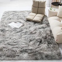 Nordic Tie-dye Gradient Carpet For Modern Living Room Sofa Floor Mat Long Plush Soft Fluffy Kid's Bedroom Area Rugs Light Gray (2)