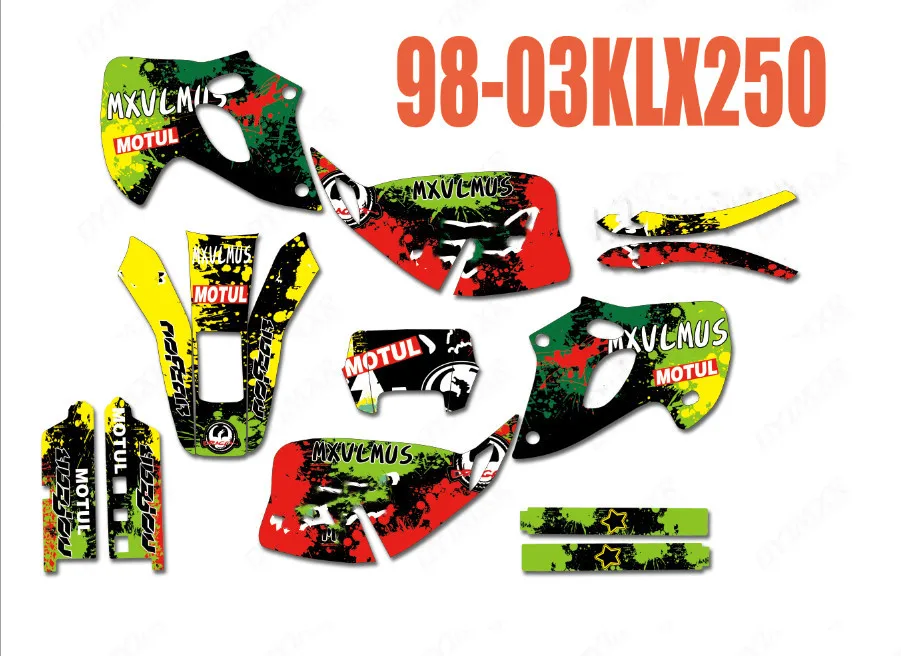 Команда Бесплатные Индивидуальные графика фоны наклейки Наборы для Kawasaki KLX250 KLX 250