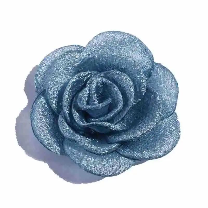 

Wholesale 40 pcs/lot 2'' Burned Fabric Rose Chiffon Flower Rolled Seersucker Camelia Flora Fashion Headwear Hairpin Accessories