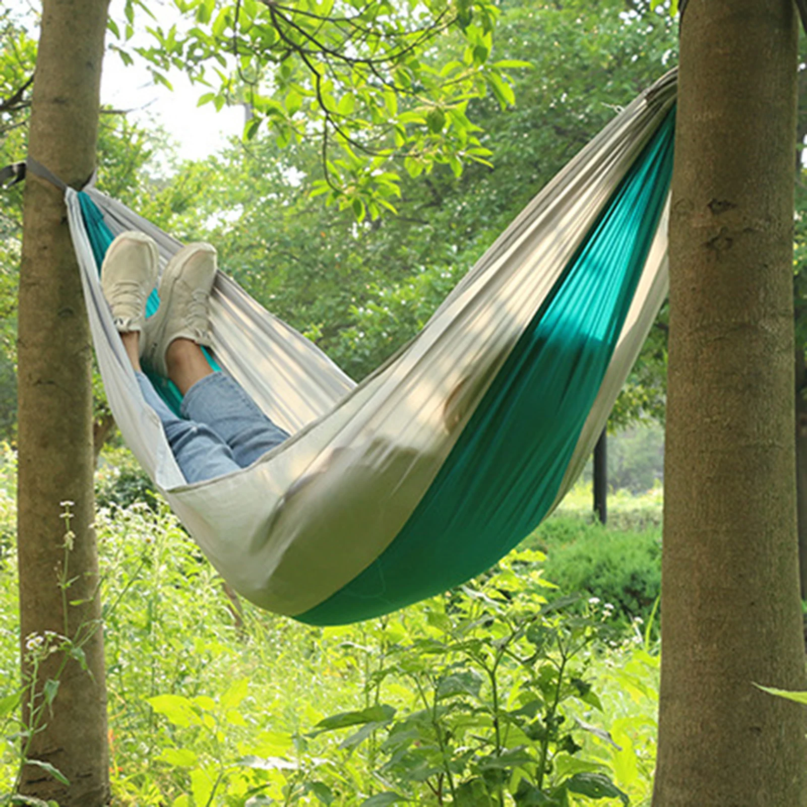 

Портативный парашютный гамак, подвесная кровать для одного человека, для дома и улицы, для отдыха и кемпинга, садовый спальный гамак