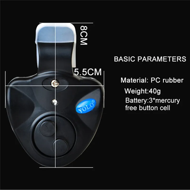 Fishing Bite Alarms 40g Electronic Wireless Clip-On ABS Fish Alarm New LED Light For Tackle alarma Pesca 6 | Спорт и развлечения