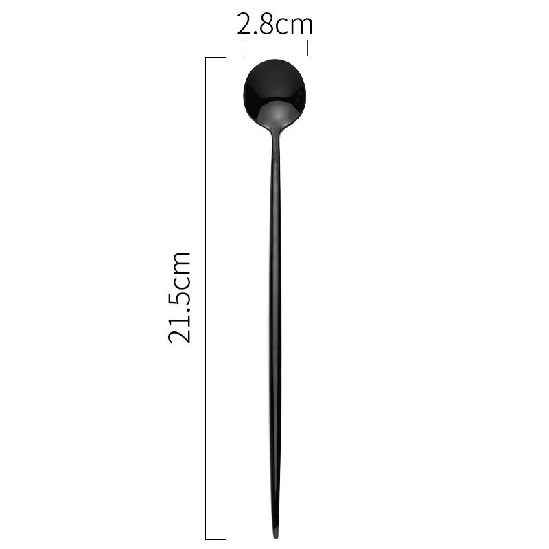Ice spoon Black Золотой набор столовых приборов 304 из нержавеющей стали, столовый нож, вилка, Западный набор еды для детей, набор посуды для путешествий - Цвет: Ice spoon Black