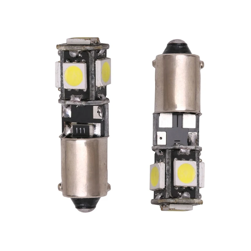 10 шт. BA9S Canbus 5 smd 5050 Led H6W T11 T4W без ошибок для чтения в автомобиле купольная дверная