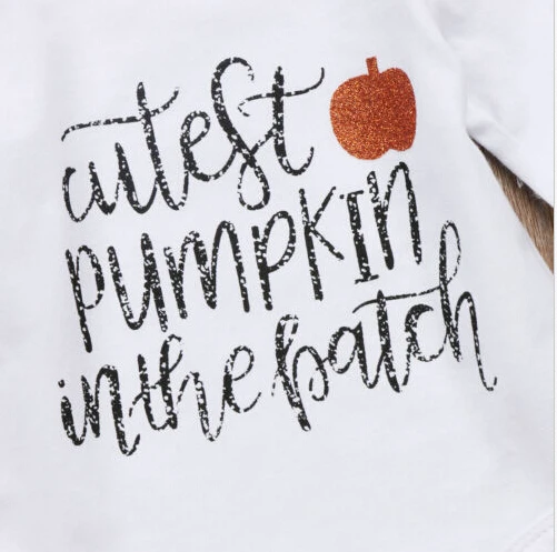 В стиле Хэллоуин для новорожденных маленьких девочек одежда с длинными рукавами