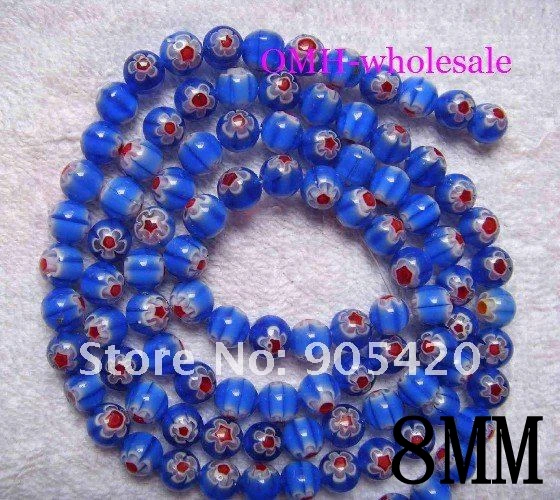 Оптовая продажа Микс красных и синих бусин OMH 6 8 10 12 мм плоская форма круглый