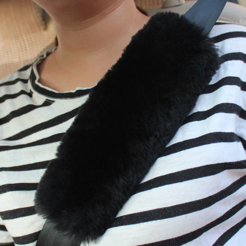 

Плечевые Накладки Из искусственной овечьей шерсти для автомобильного ремня безопасности, зимние пушистые плечевые накладки, 2 шт.