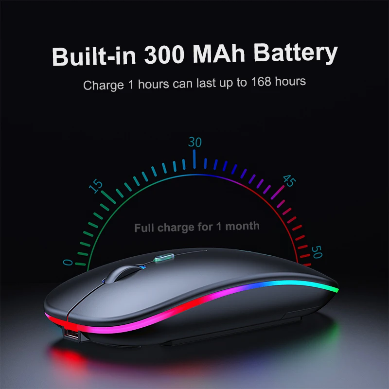 wireless mouse bluetooth rgb rechargeable mouse wireless computer silent mause led backlit ergonomic gaming mouse for laptop pc free global shipping