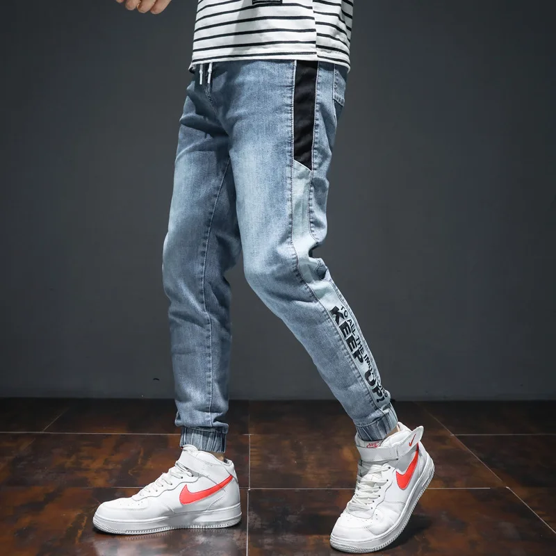 

Fashion Men's Jogger Jeans Autumn Stretch Straight Cowboys Trousers Male Casual Loose Ankle Banded Denim Pants Plus Size M-7XL