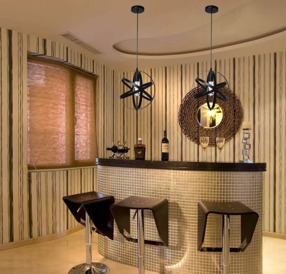 Американский кантри промышленный Ретро подвесной светильник из кованого железа