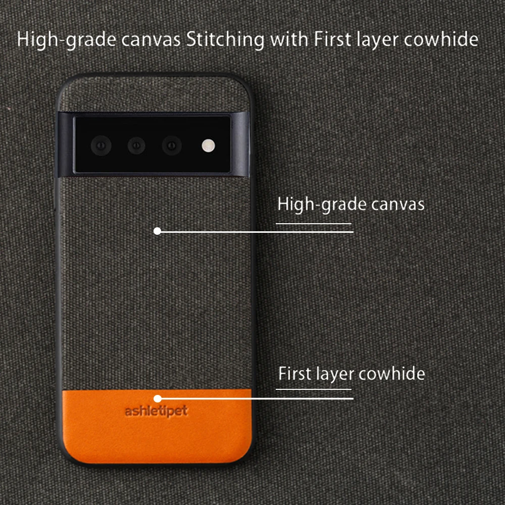 LANGSIDI Man Canvas Leather Magnetic Phone Case For Google Pixel 7 6 Pro 6A 5 4A 5g 5A shockproof Protective Cover For Pixel 6A