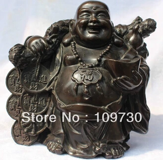 Бесплатная доставка 8 &quotКитайский буддийский из бронзы счастливый смех Майтрея