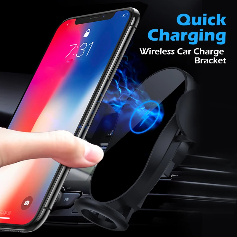 15w car qi wireless charger automatic clamping for iphone 12 x 8 xr 11pro xs samsung s10 s9 note10 8 air vent mount phone holder free global shipping