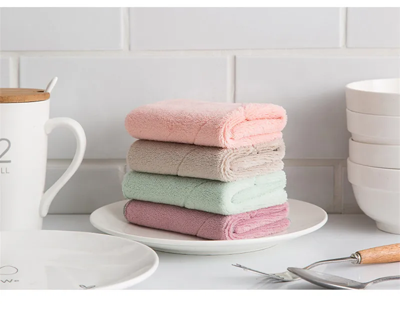 4 шт./лот, домашнее кухонное полотенце, супер абсорбент, чистая ткань, салфетка для раковины, полиэфирное чистящее полотенце, бытовые чистящие инструменты