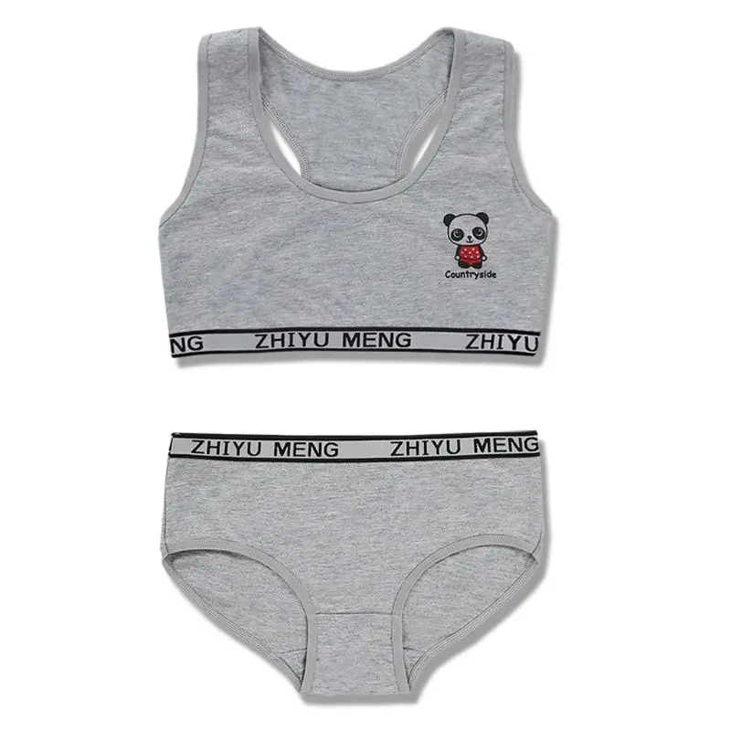 

Training Bra Set for student Puberty Vest Brassiere Bras Teenagers Young Girls Underwear Sets 8-14 Years 97BE