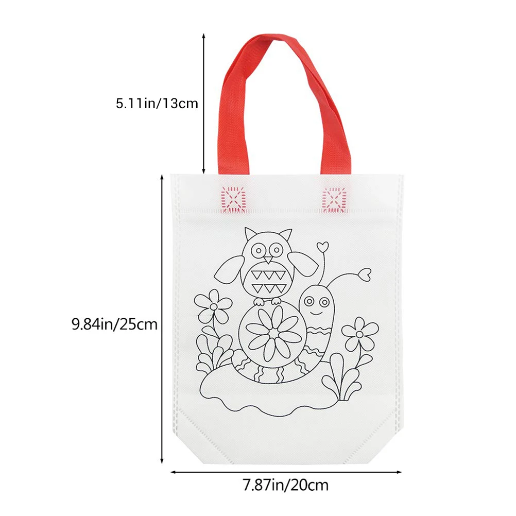 12 шт./лот нетканые ручные сумки для рисования граффити сделай сам сумка-тоут