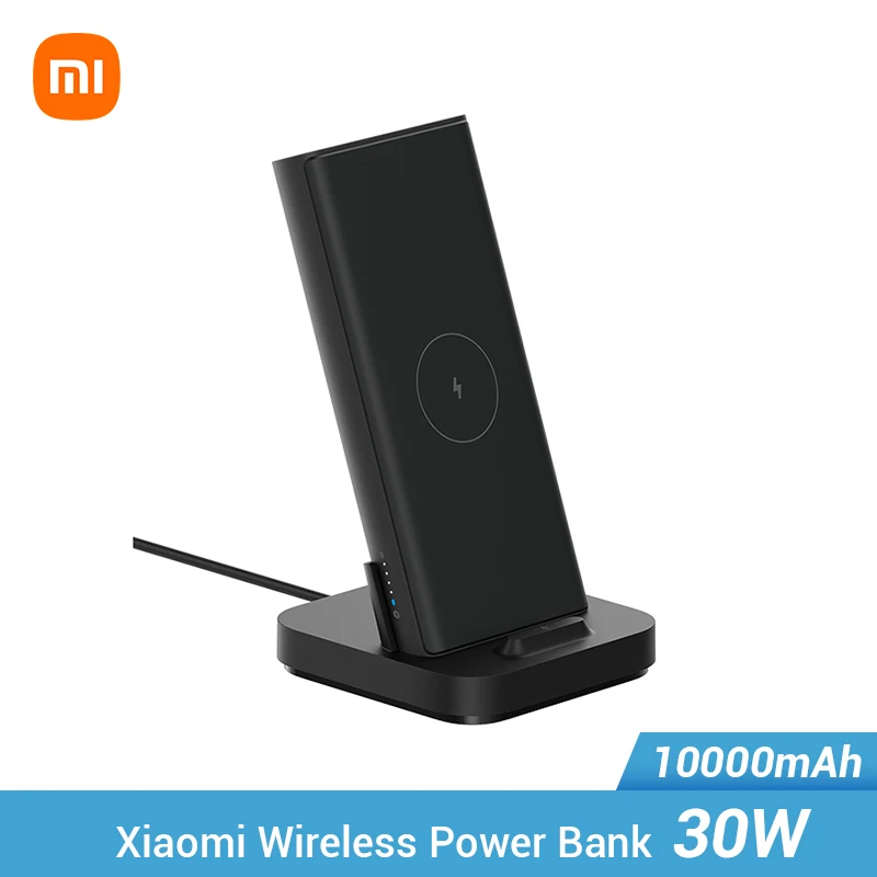 Беспроводное зарядное устройство Xiaomi 30 Вт 10000 мАч WPB25ZM Type C Mi, внешний аккумулятор 10000 Qi, Быстрое беспроводное зарядное устройство, портативное зарядное устройство, пауэрбанк