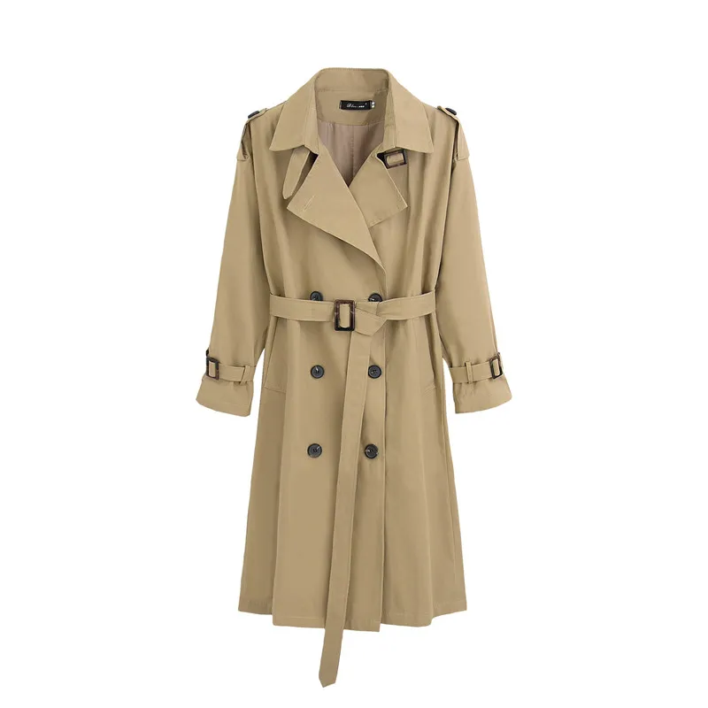 

fashion Windbreaker Women's mid-length Korean new Spring Autumn Long Trench Coats 2020 chic Loose Overcoats female G330
