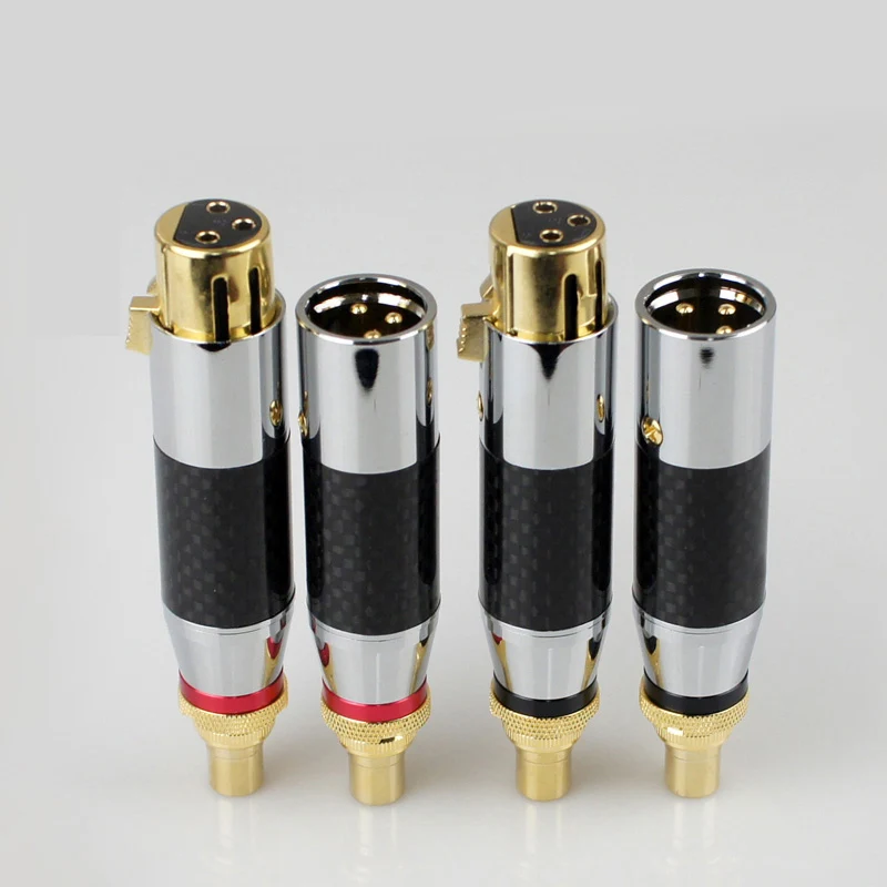 

Hifi Audio Adaptor XLR 3Pin Male/Female to RCA Female Carbon Fiber Gilded Audio Adapter Connector Converter T0792