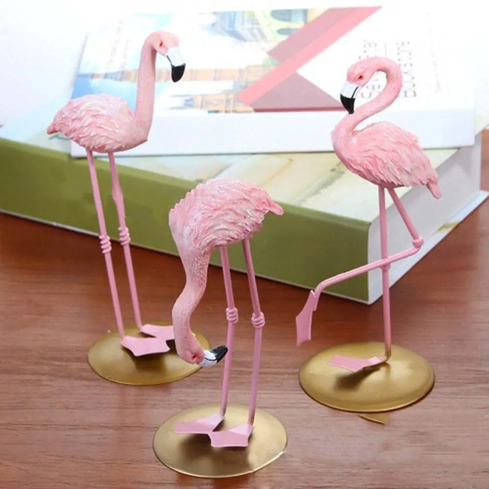 

Animal Style Miniatures Decoration Figurine Flamingo Pink Accessories Gifts Landscape Collectiable Statue Office Car Nordic Art