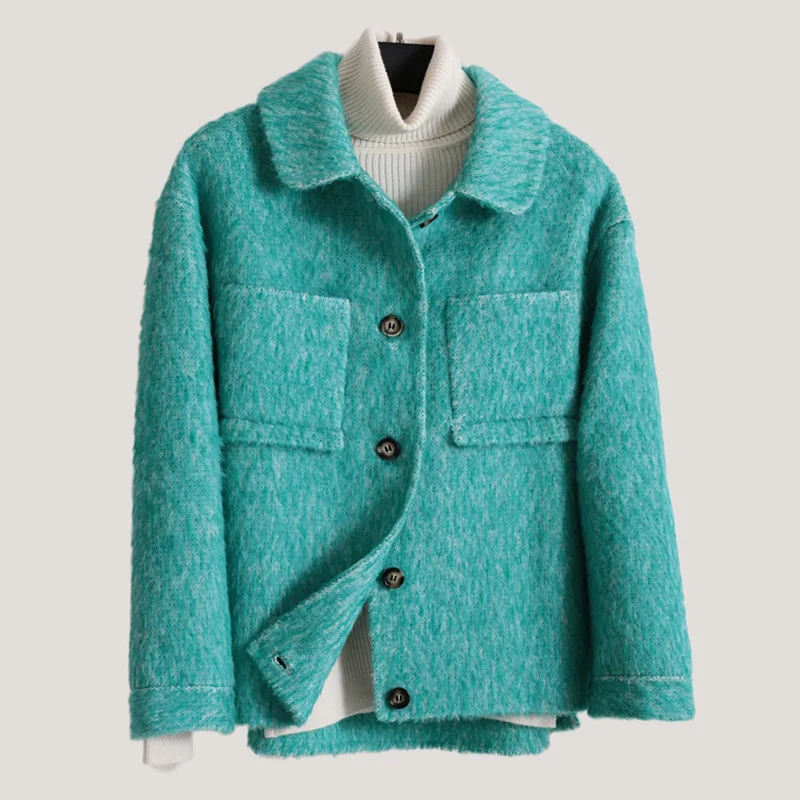 Женское пальто Smpevrg стильное с отложным воротником теплые длинным рукавом