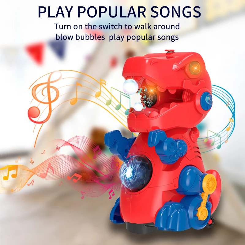 

1 Set Children Electric Blowing Bubble Toys Cartoon Sound Light Dinosaur Bubble Machine Kids Outdoor Educational Fun Game