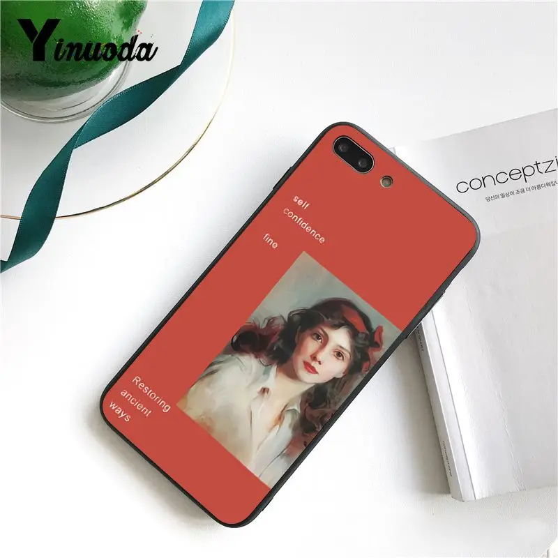 Yinuoda Great art aesthetic van Gogh Mona Lisa painting Black Phone Case for iPhone 8 7 6 6S X XS MAX 5 5S SE XR 11 Pro Max | Мобильные