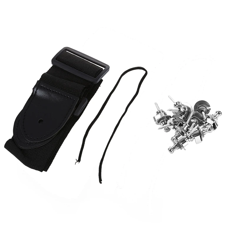 

Аксессуары для музыкальных инструментов 11 шт.: 10 шт. круглых басовых ремней для гитары, серебряные замки и 1 шт. Регулируемая гитара St