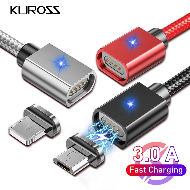 Магнитный кабель Micro USB Type C для iPhone 11 Samsung Xiaomi 3A быстрая зарядка шнур передачи