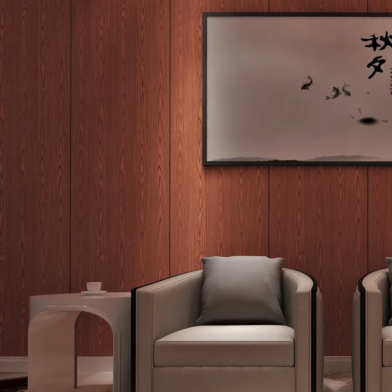 

Chinese style wood pattern tea shop internet cafe cafe clothing store restaurant living room waterproof background wall paper