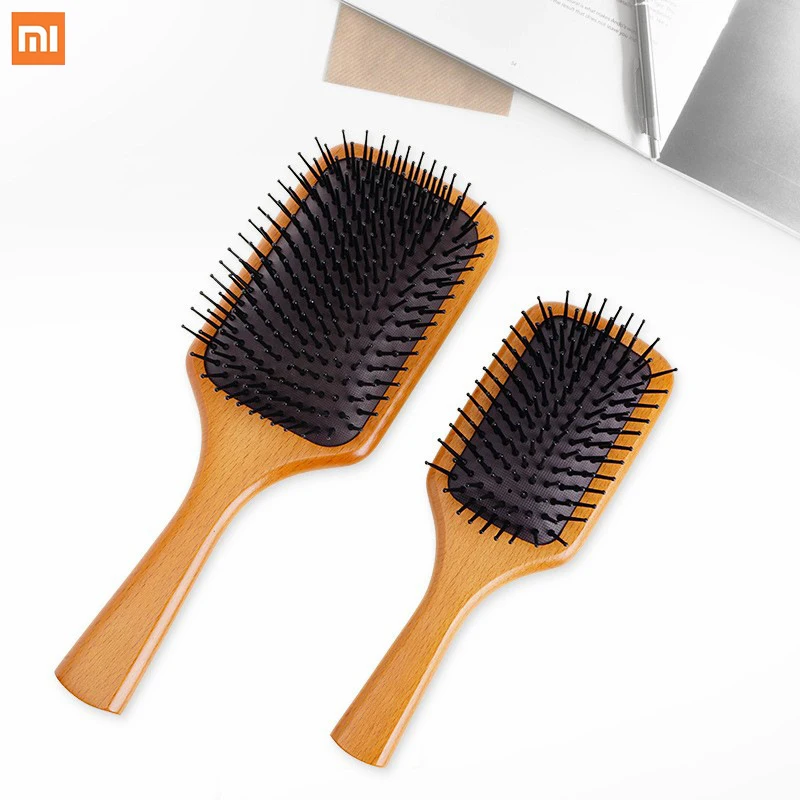 

Xiaomi Wood Comb Healthy Paddle Cushion Hair Care Massage Brush Hairbrush Comb Scalp Hair Care Healthy bamboo comb 1Pcs