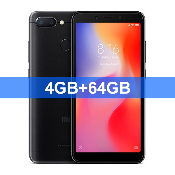 Black 4GB 64GB Global Version Xiaomi Redmi 6 4GB 64GB Helio P22 Octa Core 12MP+5MP AI Dual Cameras 5.45" Full Screen redmi6 Mobile Phone - Цвет: Black 4GB 64GB