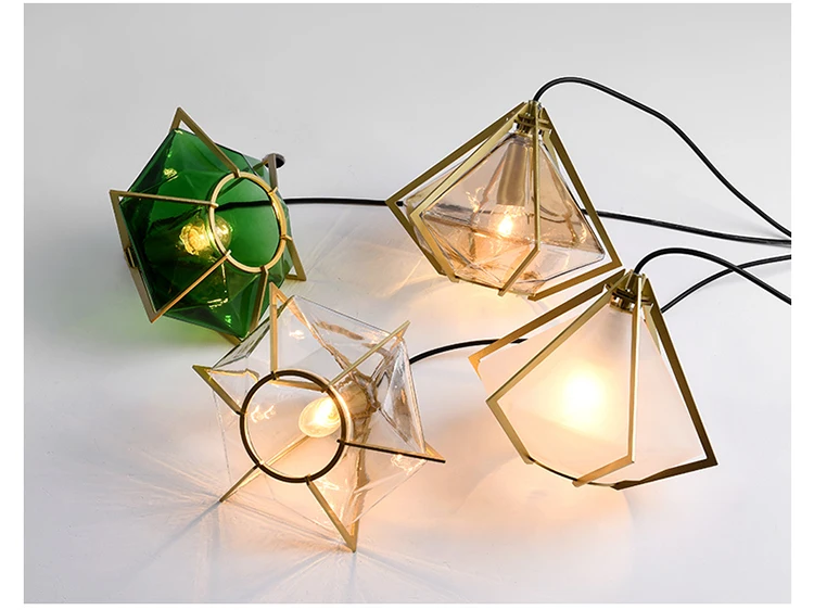 1 pc Glass Diamond pendant Light for Home Restaurant Bar lighting Green lamp wedding Mini E14 Led children lamp|Подвесные