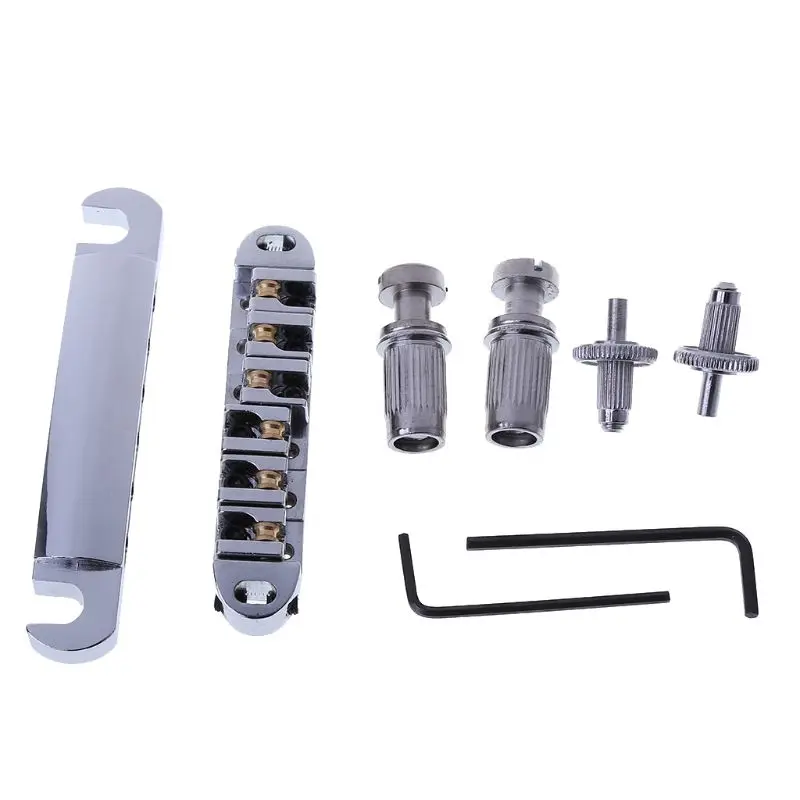 

Brass Roller Saddle Tom LP Guitar Bridge & Tailpiece Set Chrome H053