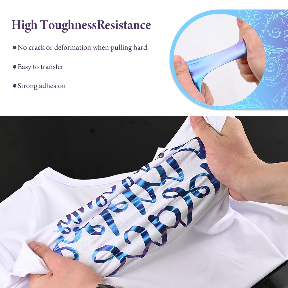 

FOSHIO 6pcs Chameleon Heat Transfer Covering Vinyl Roll Craft Fabric Felt Sticker Printing Wraps Textiles DIY Design Matte Films