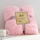 Пушистое меховое одеяло, длинное пушистое супермягкое одеяло для дивана, покрывало для кровати, теплое постельное белье бежевого и белого цветов, удобное одеяло