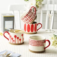 japanese retro ceramic mugs coarse pottery oatmeal breakfast milk cups home coffee cups and creative drinking cups cat mug