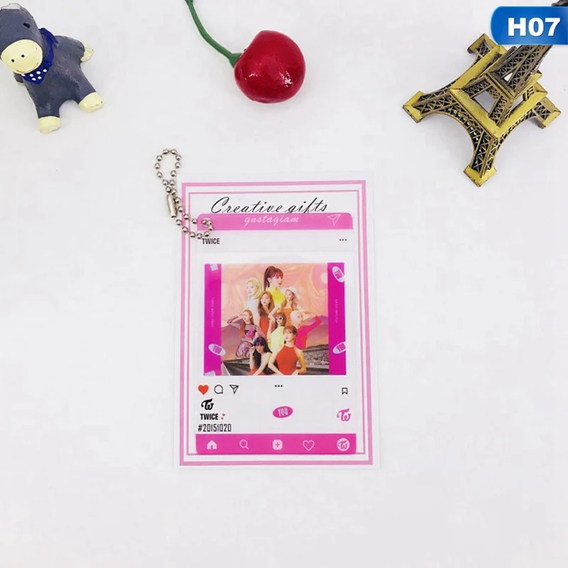 Blackpink Got7 Seventeen фото карты брелок Подвеска прозрачная карточка ПВХ ключ Висячие - Цвет: H07