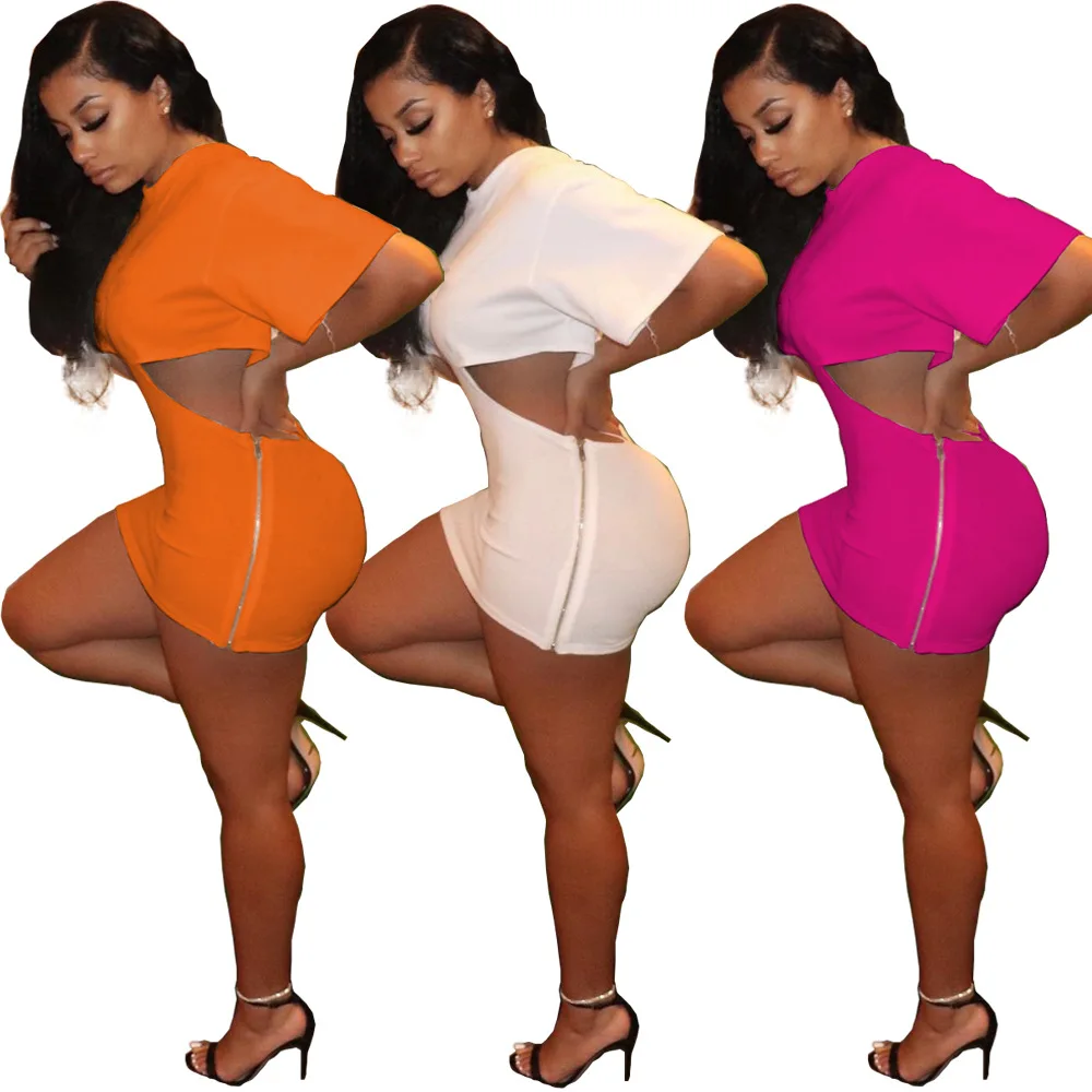 

Sexy Women Dress Bodycon Backless Solid Color Streetwear Solid Color Streetwear Summer Clothes For Women Outfit