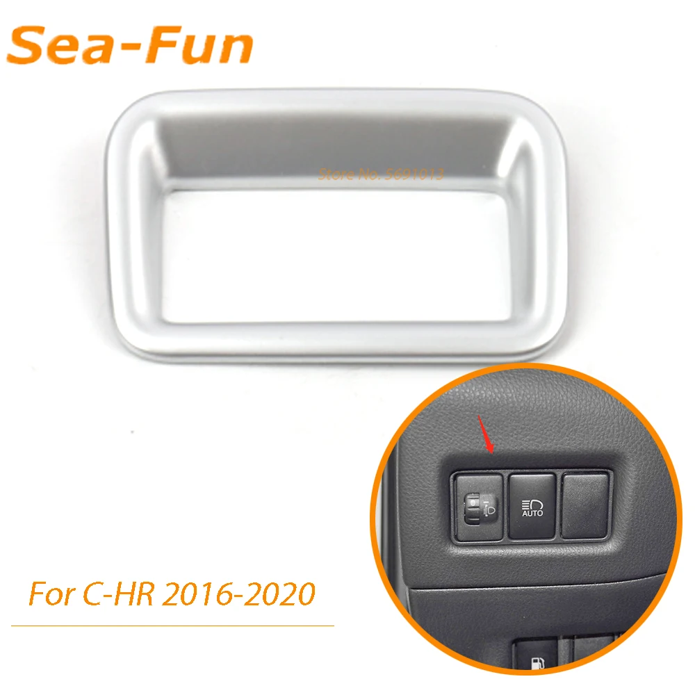 

For Toyota C-HR CHR 2016 - 2020 Headlight Fog Lights Switch Cover Tank Button Trim Sticker Frame Chrome Interior Car Accessories